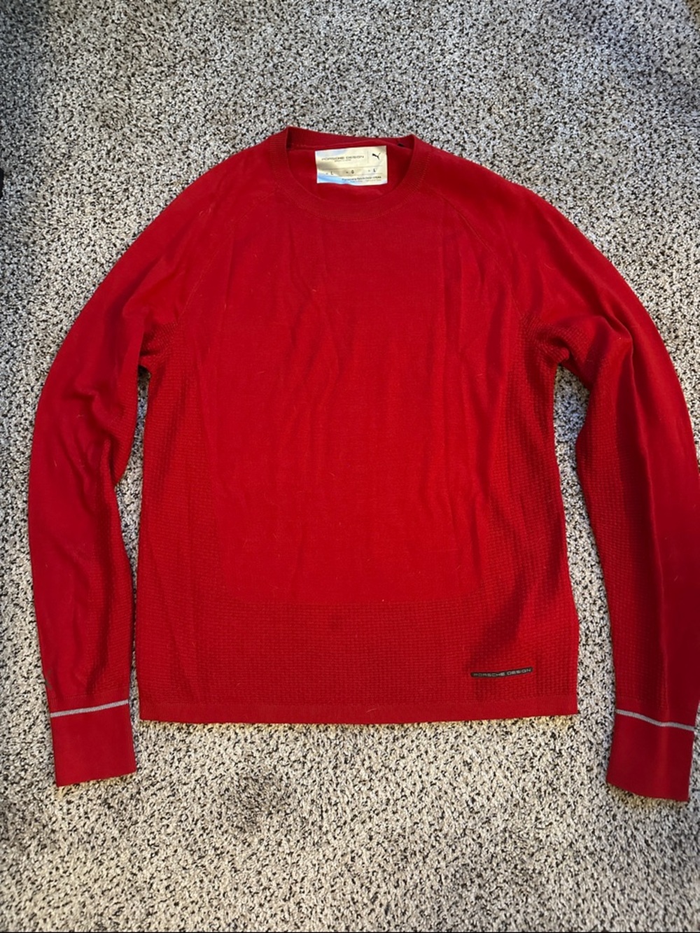 Porsche Design Men's Red Crewneck Sweater
